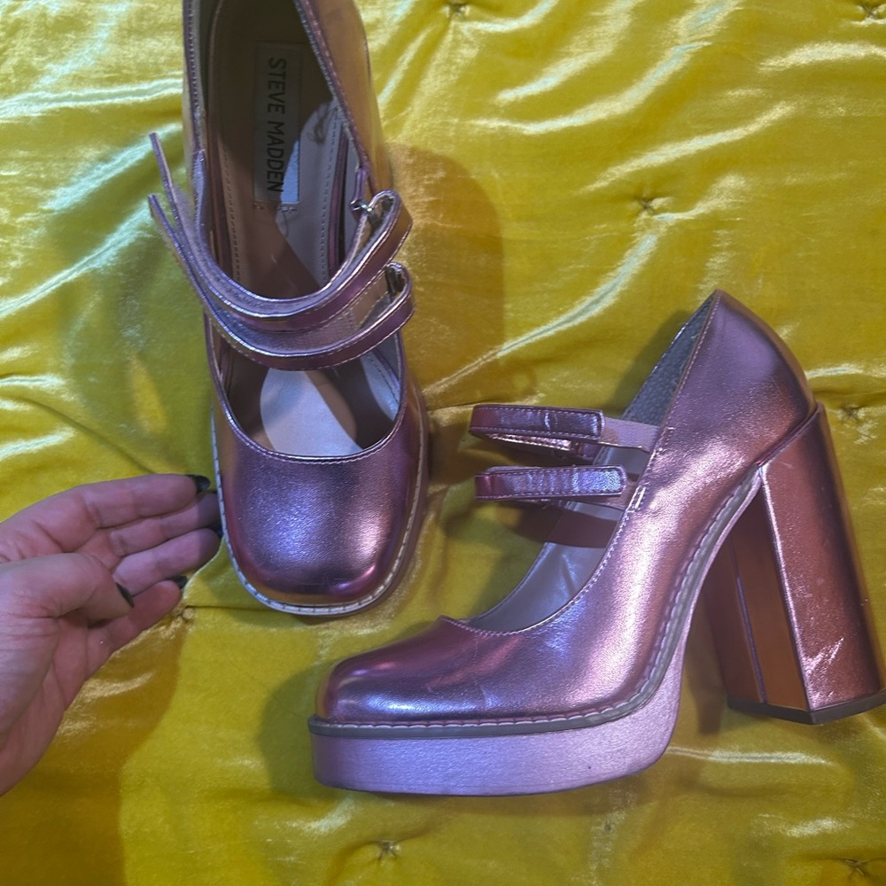 Steve Madden Metallic Pink Platform Shoes